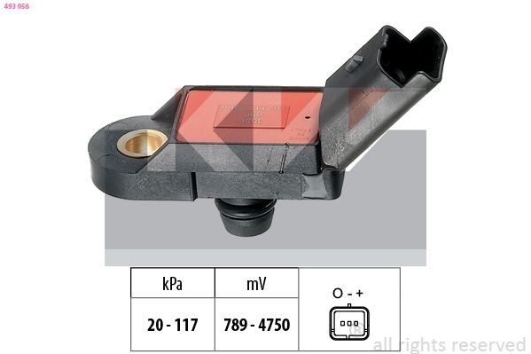 FACET 10.3056 KW Pressure from 20 kPa, Pressure to 117 kPa, without connector parts, Made in Italy - OE Equivalent Air Pressure Sensor, height adaptation 493 056 buy