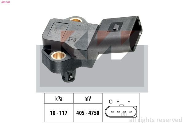 FACET 10.3105 KW 493105 Air Pressure Sensor, height adaptation 036906051F