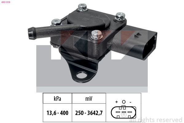 KW 493 319 Sensor, exhaust pressure Made in Italy - OE Equivalent