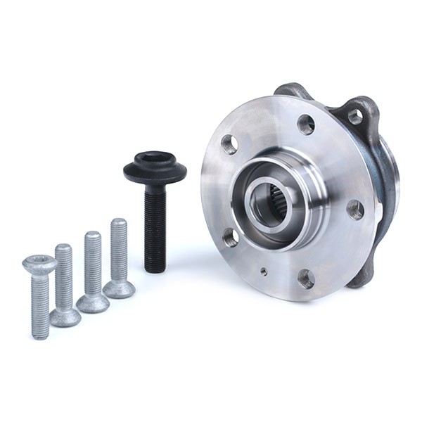 49540 Hub bearing & wheel bearing kit 49540 FEBI BILSTEIN Front Axle, with attachment material, with ABS sensor ring, with wheel hub, 142 mm, Angular Ball Bearing