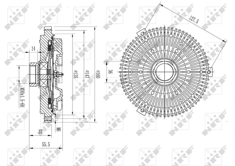 NRF Cooling fan clutch 49593 suitable for ML W163