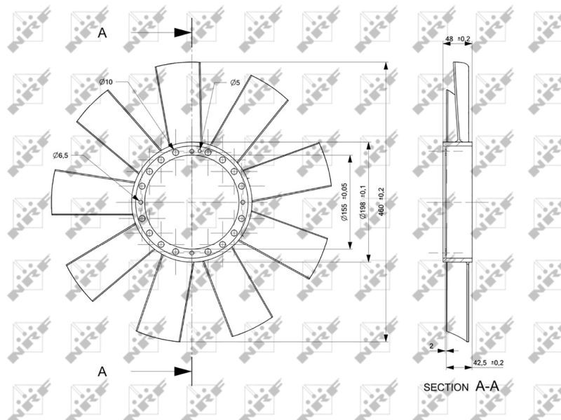 NRF Fan Wheel, engine cooling 49811 suitable for MERCEDES-BENZ SPRINTER, VARIO
