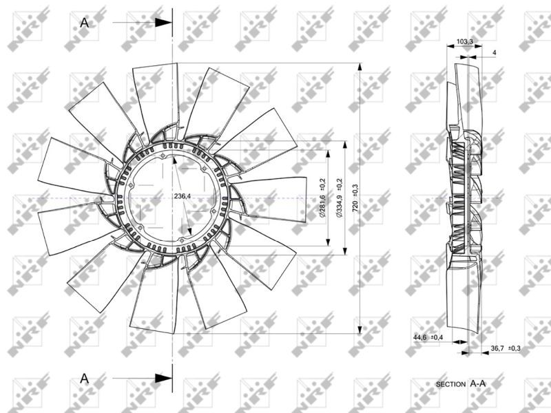 NRF Fan Wheel, engine cooling 49824