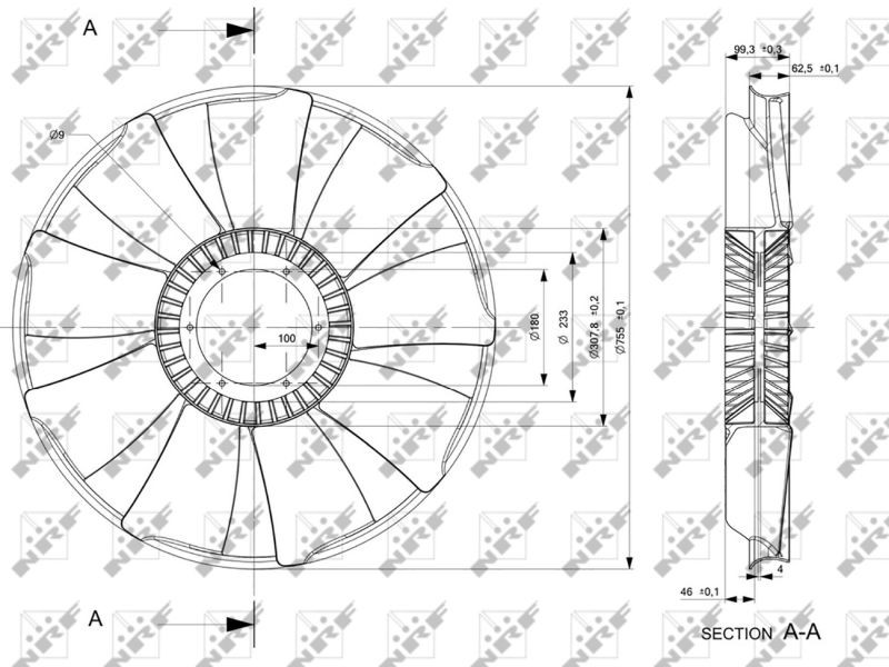 NRF Fan Wheel, engine cooling 49829
