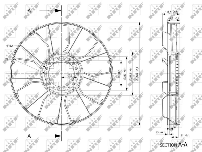 NRF Fan Wheel, engine cooling 49843