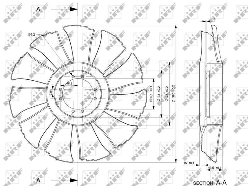 NRF Fan Wheel, engine cooling 49846 for IVECO Daily