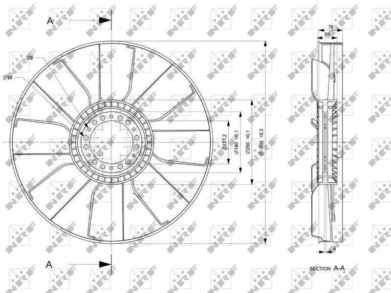 NRF Fan Wheel, engine cooling 49848