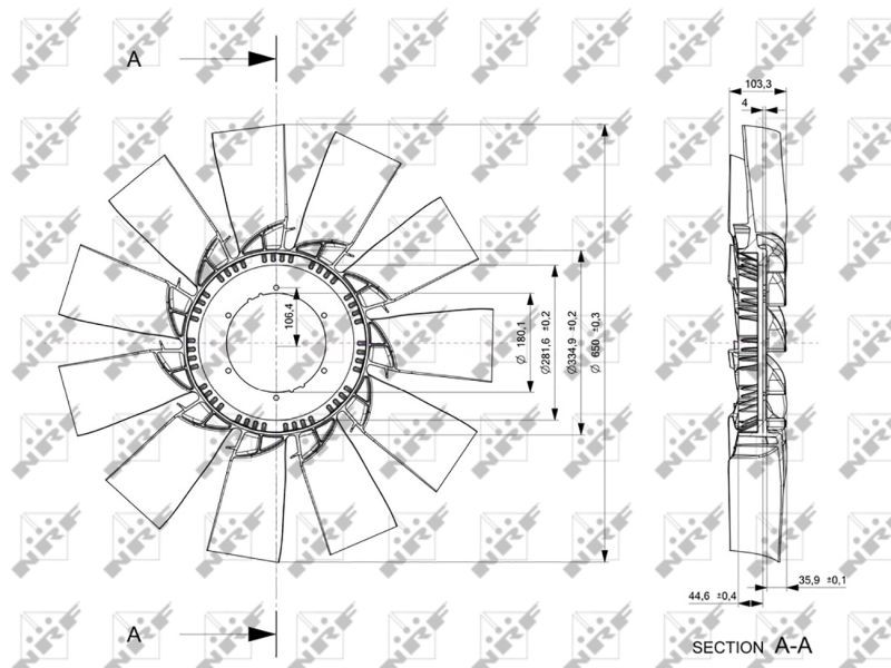 NRF Fan Wheel, engine cooling 49866