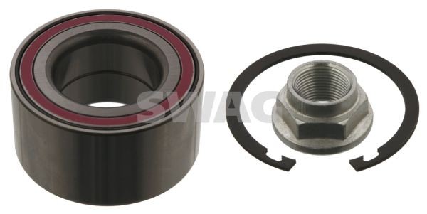 Wheel bearing SWAG Front Axle Left, Front Axle Right, with axle nut, with integrated magnetic sensor ring, with ABS sensor ring, with retaining ring, 72 mm, Angular Ball Bearing - 50 93 8314