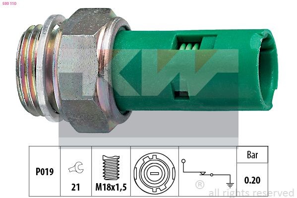 500 110 KW Oil pressure switch MITSUBISHI M18x1,5, Made in Italy - OE Equivalent