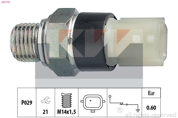 Oil pressure switch KW M14x1,5, 1 bar, Made in Italy - OE Equivalent - 500 178