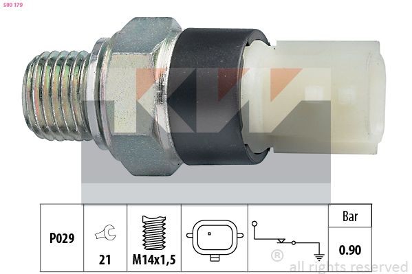 500 179 KW Oil pressure switch IVECO M14x1,5, 1 bar, Made in Italy - OE Equivalent