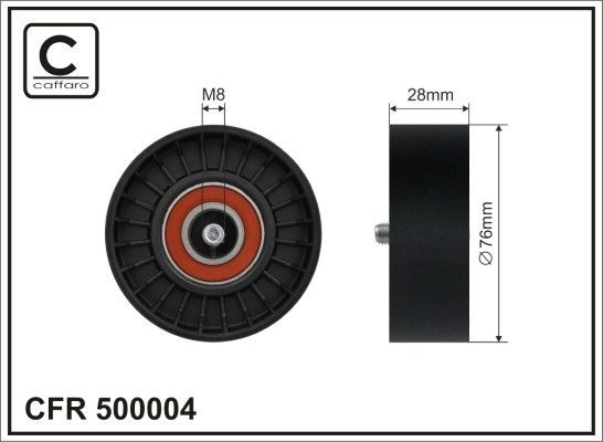 CAFFARO 500004 Deflection / Guide Pulley, v-ribbed belt