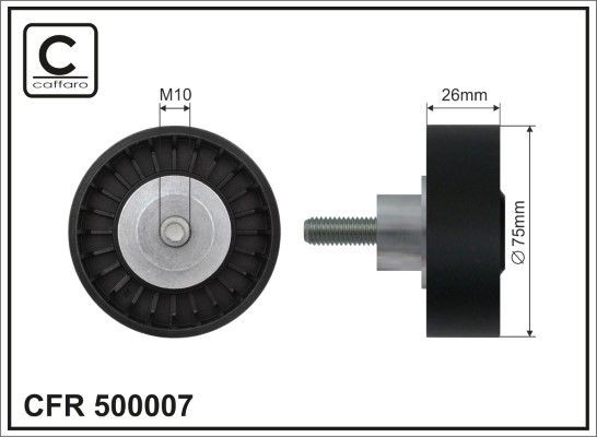 CAFFARO 500007 Deflection / Guide Pulley, v-ribbed belt