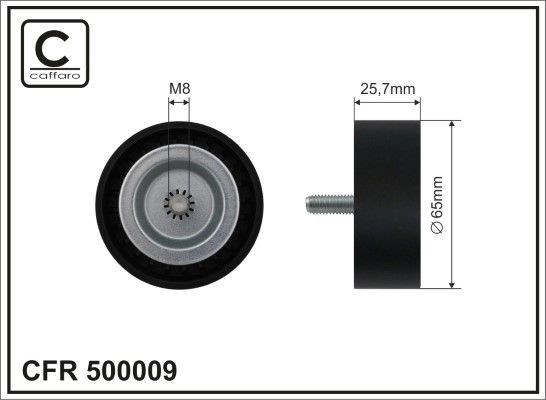 CAFFARO 500009 Deflection / Guide Pulley, v-ribbed belt