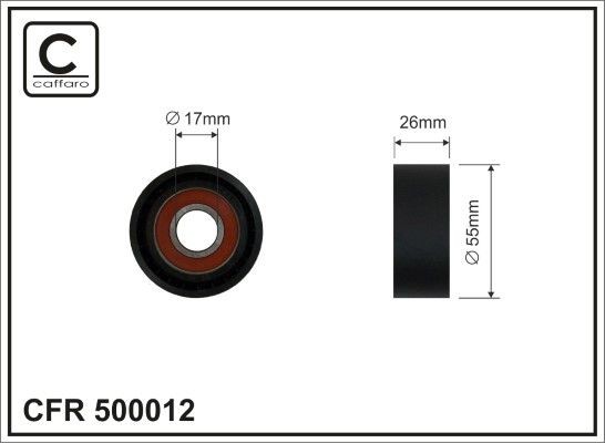 Original CAFFARO Tensioner pulley, v-ribbed belt 500012 for BMW 1 Series