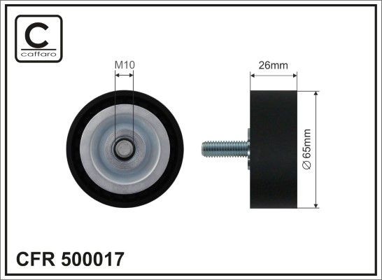 CAFFARO Tensioner pulley, v-ribbed belt F10 new 500017