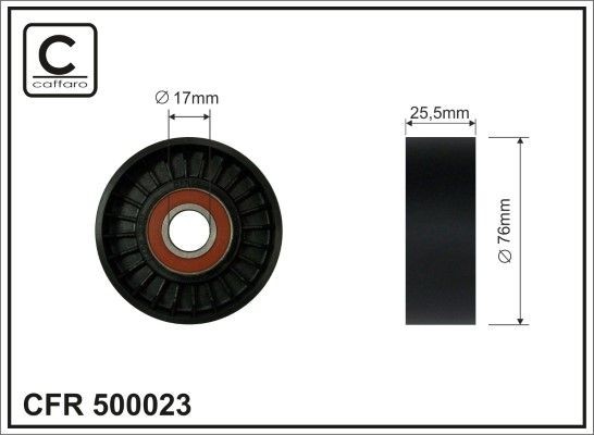 Original CAFFARO Tensioner pulley, v-ribbed belt 500023 for AUDI A3