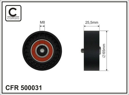 CAFFARO Ø: 65mm Deflection / Guide Pulley, v-ribbed belt 500031 buy