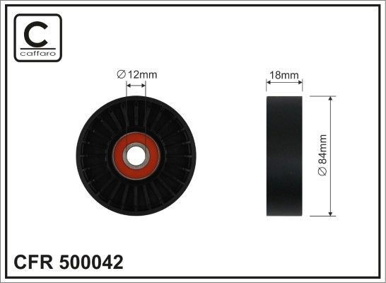 CAFFARO 500042 Deflection / Guide Pulley, v-ribbed belt 11925BC20B