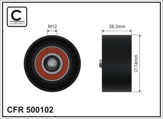 CAFFARO 500102 Deflection / Guide Pulley, v-ribbed belt 20747516