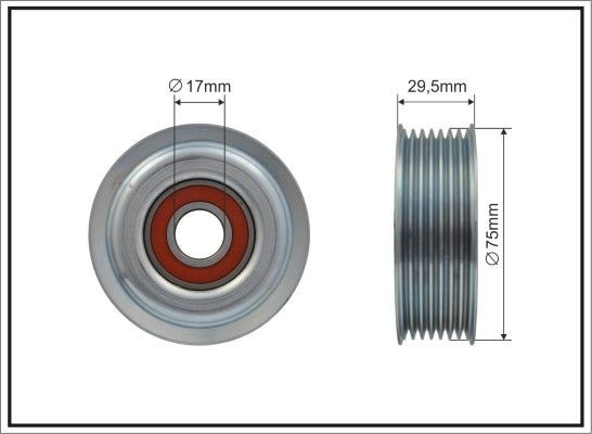 Toyota VERSO Deflection / Guide Pulley, v-ribbed belt CAFFARO 500103 cheap