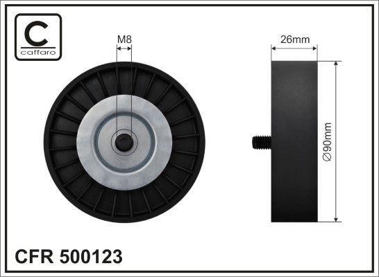 CAFFARO 500123 Deflection / Guide Pulley, v-ribbed belt
