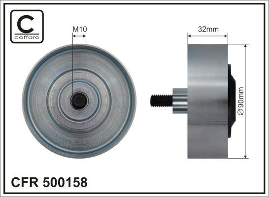 CAFFARO Ø: 90mm Deflection / Guide Pulley, v-ribbed belt 500158 buy