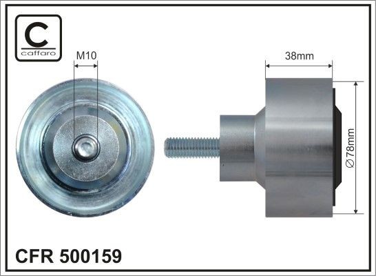 CAFFARO 500159 Deflection / Guide Pulley, v-ribbed belt