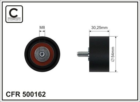 CAFFARO 500162 Deflection / Guide Pulley, v-ribbed belt
