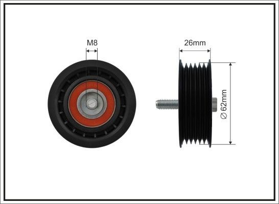 CAFFARO Ø: 62mm Deflection / Guide Pulley, v-ribbed belt 500164 buy