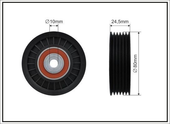 CAFFARO 500165 Deflection / Guide Pulley, v-ribbed belt