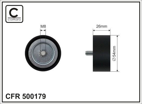 CAFFARO 500179 Deflection / Guide Pulley, v-ribbed belt