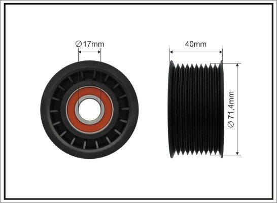 CAFFARO Ø: 71mm Deflection / Guide Pulley, v-ribbed belt 500201 buy