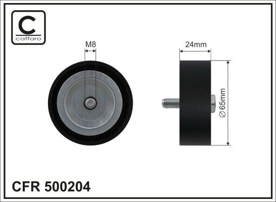 CAFFARO 500204 Deflection / Guide Pulley, v-ribbed belt 1761931