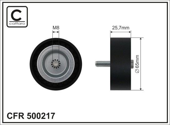 original Mercedes A238 Deflection / guide pulley, v-ribbed belt CAFFARO 500217