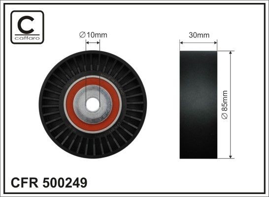CAFFARO 500249 Deflection / Guide Pulley, v-ribbed belt