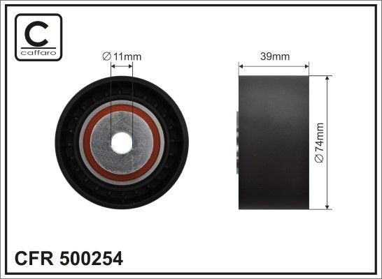 CAFFARO 500254 Deflection / Guide Pulley, v-ribbed belt 2089431
