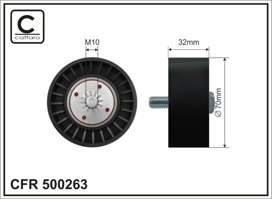 CAFFARO 500263 Deflection / Guide Pulley, v-ribbed belt
