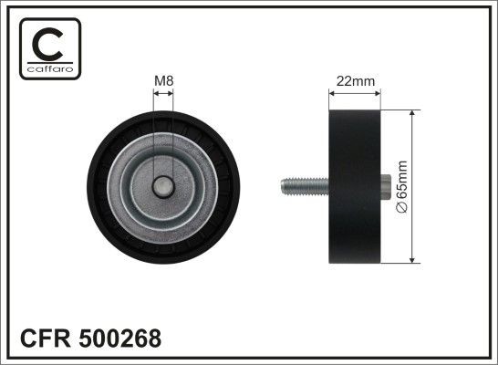 CAFFARO Ø: 65mm Deflection / Guide Pulley, v-ribbed belt 500268 buy