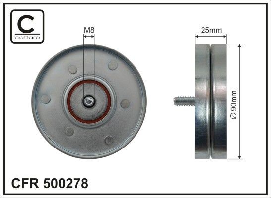 CAFFARO 500278 Deflection / guide pulley, v-ribbed belt VW MULTIVAN 2008 in original quality