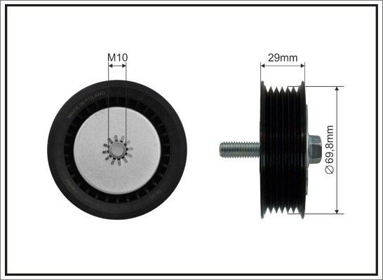 CAFFARO 500285 Deflection / guide pulley, v-ribbed belt SAAB 90 in original quality