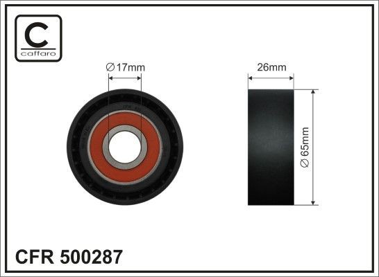 CAFFARO 500287 Deflection / Guide Pulley, v-ribbed belt