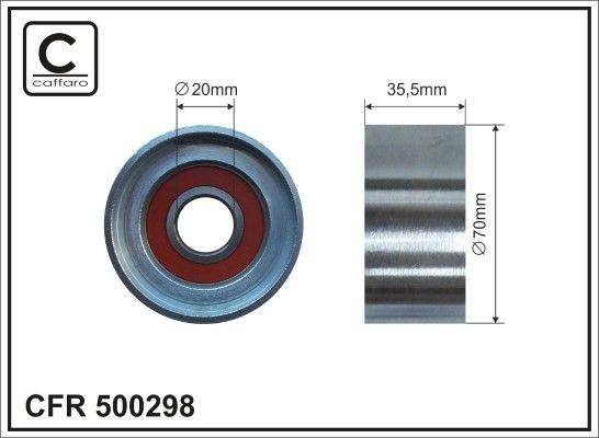 CAFFARO Ø: 70mm Deflection / Guide Pulley, v-ribbed belt 500298 buy