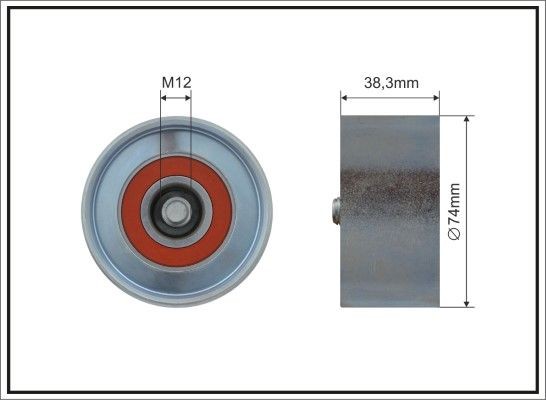 CAFFARO Ø: 74mm Deflection / Guide Pulley, v-ribbed belt 500299 buy