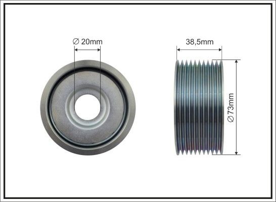 CAFFARO Ø: 73mm, Width: 38,5mm Tensioner pulley, v-ribbed belt 500302 buy