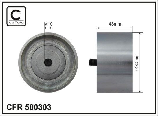 CAFFARO 500303 Deflection / Guide Pulley, v-ribbed belt 5501633