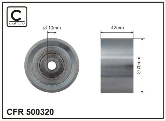 CAFFARO Ø: 70mm Deflection / Guide Pulley, v-ribbed belt 500320 buy