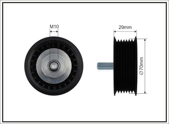 CAFFARO Ø: 70mm Deflection / Guide Pulley, v-ribbed belt 500326 buy