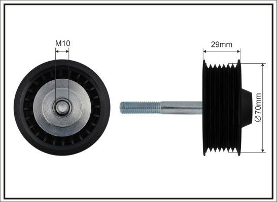 CAFFARO 500327 Deflection / Guide Pulley, v-ribbed belt